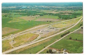 Airview TURNPIKE SERVICE AREA Topeka Kansas  Farms and Fields Aerial Postcard KS - Picture 1 of 2