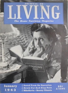 1943 Journal of Living The Home Nutrition Magazine Reducing Diet Food Meals - Imagen 1 de 12