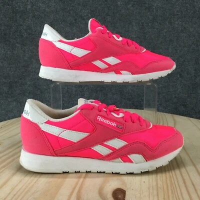 Reebok Zapatos Mujer 5.5 Clásicos Informales Tenis Rosa Con Cordones Parte Superior Baja BS9386 Foto 1 de 4