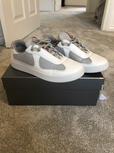 white patent prada trainers