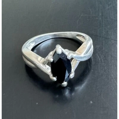 Anillo Avon Plata de Ley 925 y Jadeíta Negra Jade Talla 5.75 Cielo Foto 1 de 4