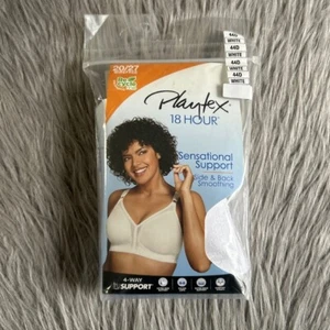 Playtex 18 Hour Wireless Bra Womens Size 44D White Wirefree Sensational Support - Picture 1 of 7