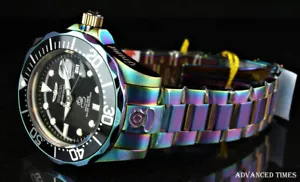 Orologio Invicta 47mm Grand Diver NH35A Quadrante Nero Automatico 300m IRIDESCENTE SS NUOVO - Foto 1 di 8