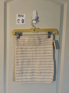 Vanilla Bay Beige Stretchy Crochet Woven Bodycon Mini Skirt women’s size L - Picture 1 of 3