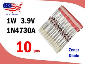 1W 3.9V ZENER DIODE 1N4730A (10 pcs) - Free & Fast shipping - Picture 1 of 3