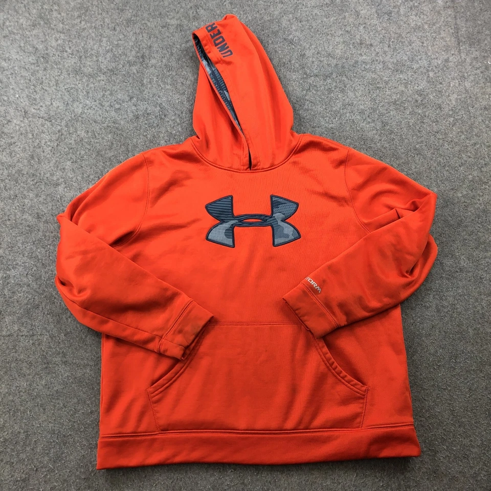 Under Armour Sudadera con Capucha Niños XL Naranja Sólido Tejido con Capucha Suelto Gimnasio Pullover Juvenil Foto 1 de 4
