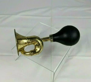 Retro Rubber Ball Bulb Curled Horn Brass Car Bicycle Goose Honk Trumpet Style - Picture 1 of 8