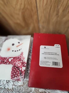 Amerikanische Grüße Weihnachtskarten 16 Karten & Umschläge Schneemann  - Bild 1 von 5