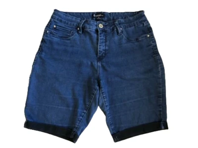 Signature Studio Size 12 Denim Short Stretch Cuffed Mid Rise 5 Pockets Women's - Image 1 of 4