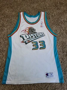 Camiseta De Colección Grant Hill Campeón de la NBA Talla 44 L Detroit Pistons BLANCA Caballo - Imagen 1 de 13