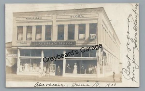 RPPC Kaufman Bros Department Store ABERDEEN WA Vintage 1906 Real Photo Postcard - Picture 1 of 2
