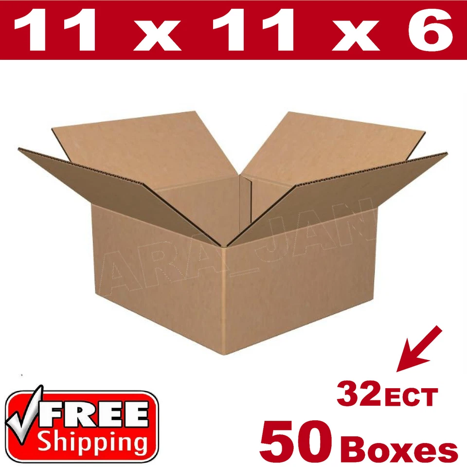 50 - 11x11x6 Cardboard Boxes Mailing Packing Shipping Box Corrugated Carton - Image 1 of 1