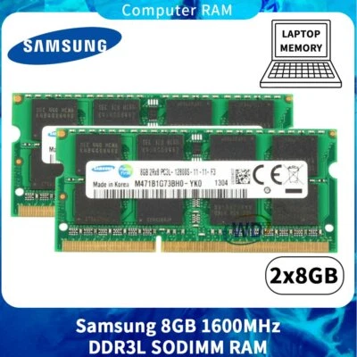 Samsung 16GB 8GB 4GB 2G DDR3L 1600MHz PC3L-12800S 204Pin 1.35V Laptop RAM LOT UK - Image 1 of 4