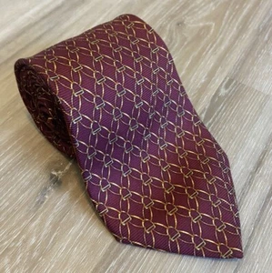 Brooks Brothers Makers Herren Krawatte Burgund Gold Muster Dress Up Hochzeit - Bild 1 von 4