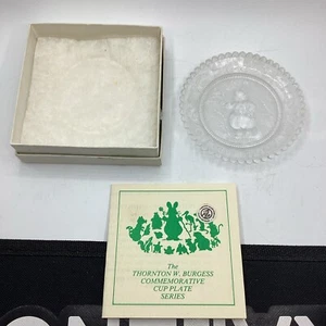Vintage 1975 Thorton W Burgess Cup Plate Series Peter Rabbit Clear Glass Plate - Picture 1 of 6
