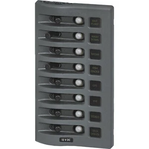 Blue Sea 4378 WeatherDeck Water Resistant Circuit Breaker Panel 8 Position Grey - Picture 1 of 1