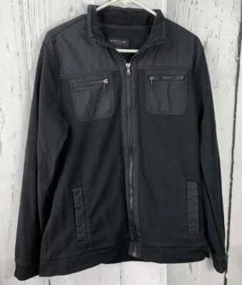 STRUCTURE Mens L Black Slim Fit Pocketed  Insulated Windbreaker Jacket Q24 - Image 1 of 4