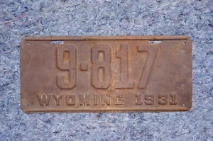 Targa WYOMING 1931 - Foto 1 di 3