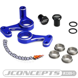 JConcepts RC10 Classic Aluminum Steering Bell Crank Set (Blue) JCO2309-1 - Picture 1 of 2
