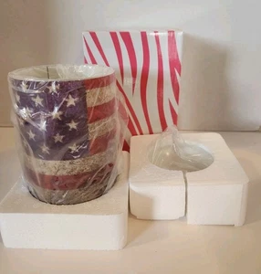 Pink Zebra Simmering Lights Americana Warming Shade American Flag Red White Blue - Picture 1 of 9