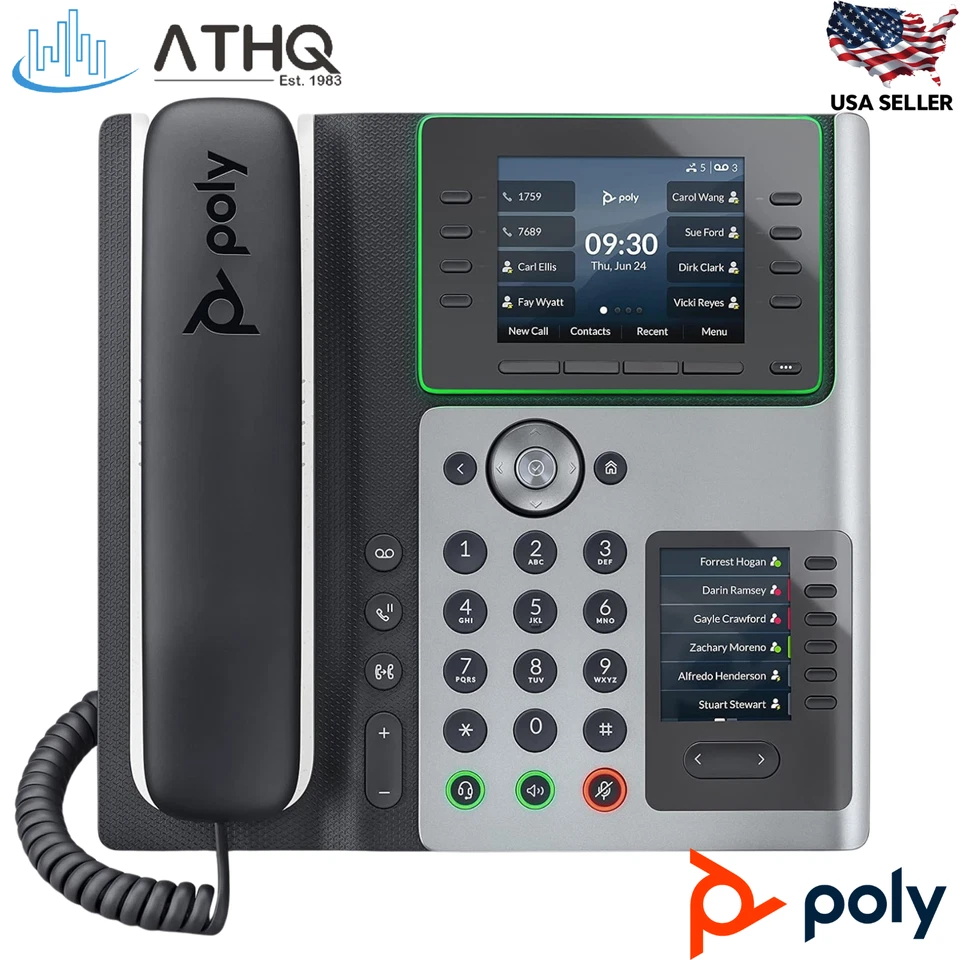 Poly Edge E450 Business IP VoIP Phone Wi-Fi & Bluetooth Gigabit 8-Line SIP NEW - Image 1 of 4