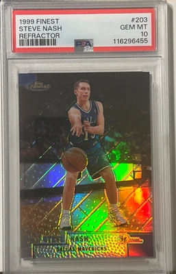 1999 Topps Finest Steve Nash Refractor psa 10 - Image 1 of 2