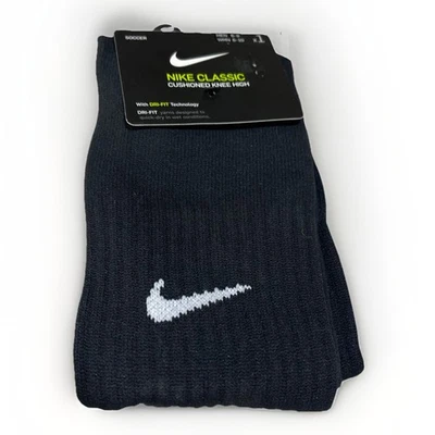 Nike Classic Cushion Knee High Soccer Socks Black Dri-FIT Mens 6-8 Womens 6-10 - Image 1 of 4