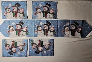 Tapestry Snowman Table Runner with 4 Placemats - Picture 1 of 16
