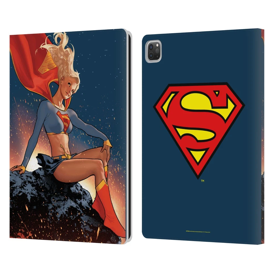 OFFICIAL SUPERMAN DC COMICS SUPERGIRL COMIC ART LEATHER BOOK CASE FOR APPLE iPAD - Image 1 of 4