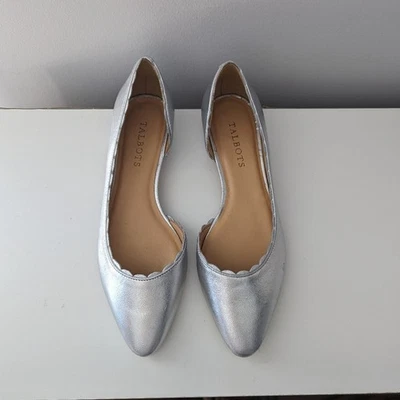 Women's Talbots Edison Flats Scallop Silver 8 Professional Business - Image 1 of 4