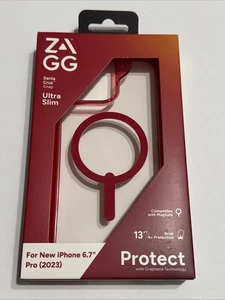 ZAGG - Funda Santa Cruz Snap iPhone 15 Pro Max - TRANSPARENTE/ROJA - Imagen 1 de 4