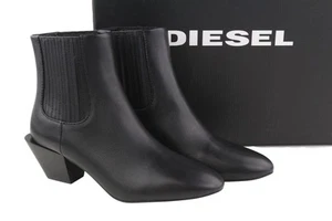 Botas de mujer DIESEL D-Texanne CH EU38 cuero negro almendra tobillo PVP €290 - Imagen 1 de 11