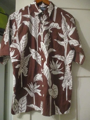 Honoli'i Aloha Men's Shirt Size M Brown Button Up Short Sleeve     FREE SHIPPING - Image 1 of 4