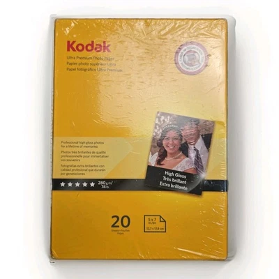 Kodak Photo Paper 5x7 Ultra Premium Unopened 20 sheets High Gloss Professional - Image 1 of 3