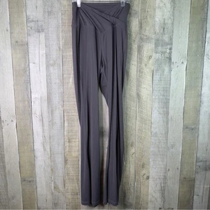 Grau Medium Flare Leg Leggings Criss Cross Bund - Bild 1 von 5