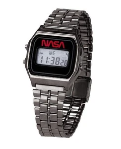 OFFICIAL NASA RETRO WORM LOGO DIGITAL WRISTWATCH GUNMETAL BRAND NEW! - Picture 1 of 3