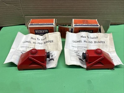 (2) LIONEL O / 027 Gauge Lighted Track Bumpers #260 w/ Boxes and Instructions - Image 1 of 4