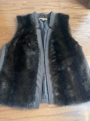 Chaleco marrón de piel sintética Ellen Tracy para mujer sin mangas talla L Foto 1 de 4