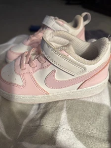 Toddler's Nike Court Borough Low Recraft White/Pink Foam (DQ0493-100) Size 8C - Picture 1 of 6