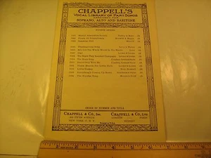 (Auswahl) Vintage Noten CHAPPELL'S VOCAL LIBRARY OF PART SONGS 1926 [Z23b] - Bild 1 von 2