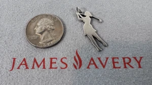 Retired James Avery Golf Girl, Female Lady Golfer Sterling Silver Charm - Picture 1 of 8