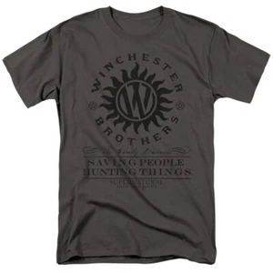 Supernatural T-Shirt Winchester Brothers Charcoal Tee - Picture 1 of 1