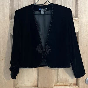 I.B. Diffusion women’s velvet cardigan jacket black size 6 - Picture 1 of 10