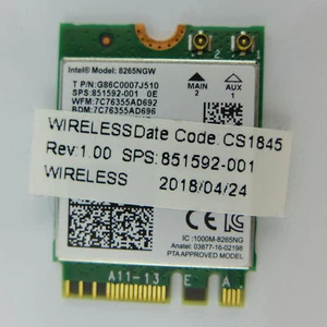 INTEL 8265NGW WIFI wireless WIFI PCIe M.2 802.11b/g/n/ac 820 G4 - Photo 1/2