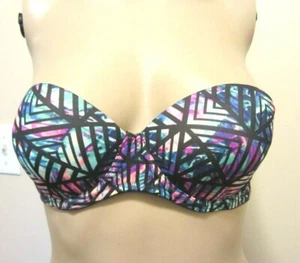 PINK by Victoria Secret trägerloses Bikini-Top mehrfarbig überall getragen – 34B - Bild 1 von 11