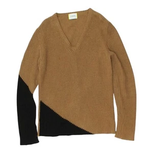 Jersey Iceberg Mujer Marrón Cuello en V Tejido | Suéter De Diseñador De Alta Gama De Colección - Imagen 1 de 3