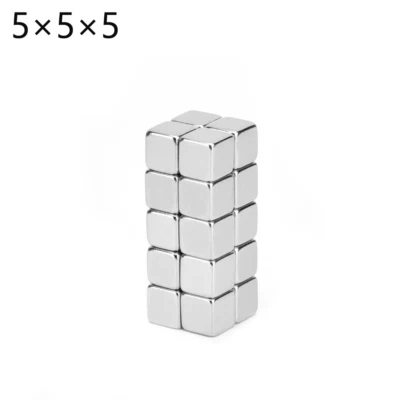 20x Strong 5x5x5 mm N45 Neodymium Block Rare Earth Magnets | DIY Craft Fridge