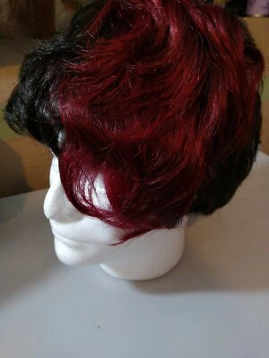 Ashro Synthetic Ledisi Black and Burgundy Bangs Wig classic cap Short One Size - Image 1 of 4