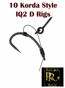 10 x IQ2 D Rigs - Camo - Fluorocarbon- NEW 2022 - Wafters- Korda - Carp Rigs - Picture 1 of 4