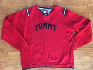 Boys Tommy Hilfiger Sweater TOMMY Small Red Cotton VERY NICE - Picture 1 of 1